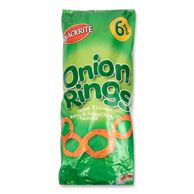 Onion Rings Onion Flavour Maize & Semolina Snacks 6x20g Snackrite